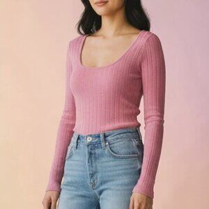 Intimately Free People Lucky You Long-Sleeve Wide Ribbed Top